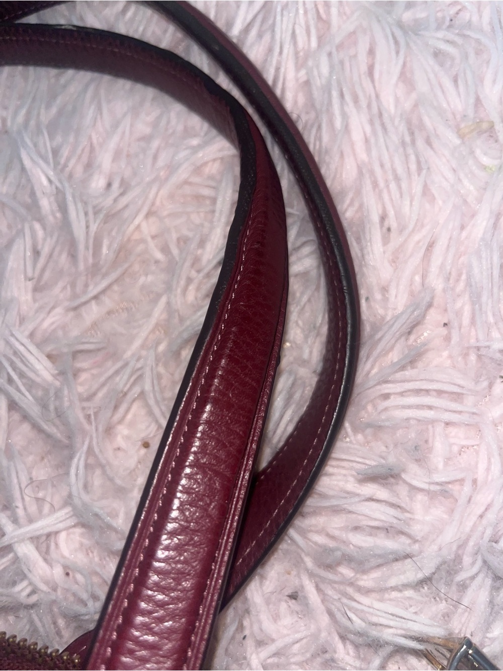 Coach pebbled leather burgundy satchel - Picture 4 of 6